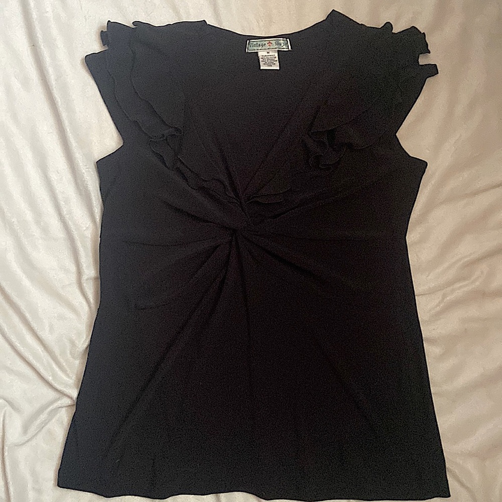 Black Ruffle Top